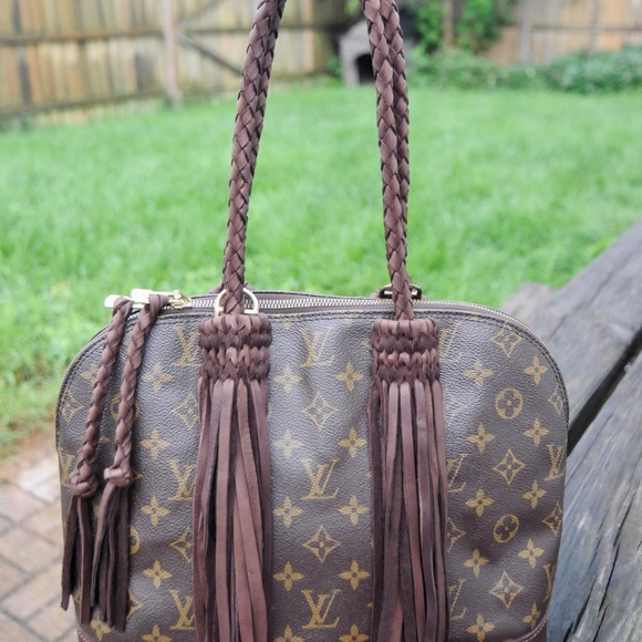 Louis Vuitton Alma PM - Western Style Revamp with Braided Handles and Fringe - Picture 7 of 10